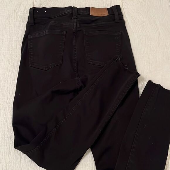 MADEWELL High Riser Skinny Skinny Raw Hem Black Jean - Picture 7 of 7